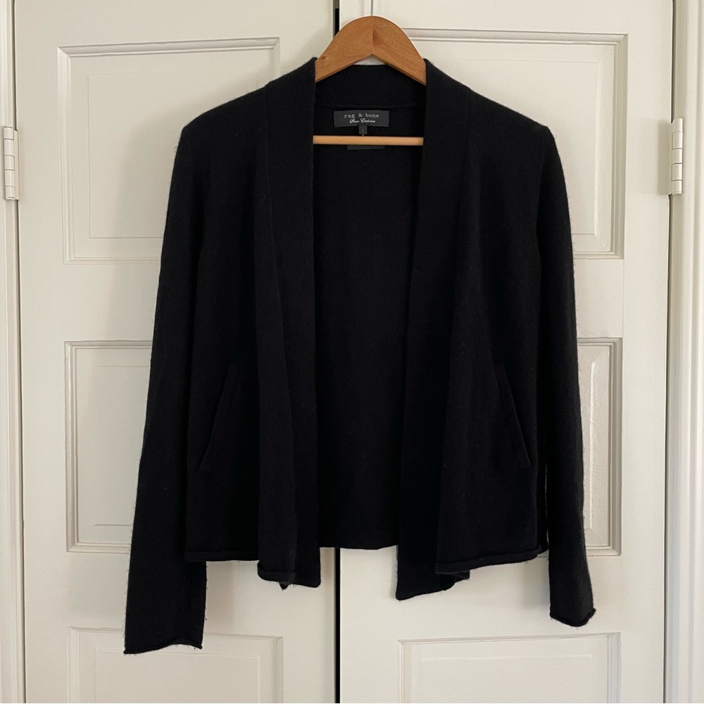 Rag & Bone Black Cashmere Cardigan Sweater